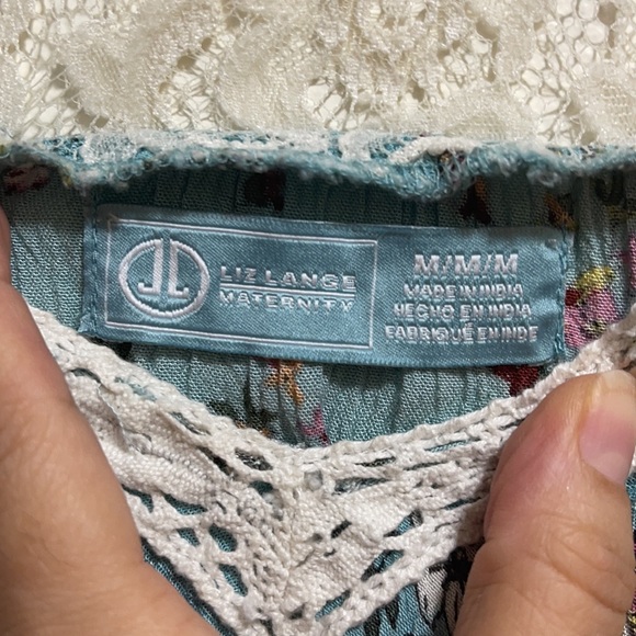 Liz Lange Maternity Teal and Floral and Ivory Floral Lace design Size Medium - Picture 5 of 12